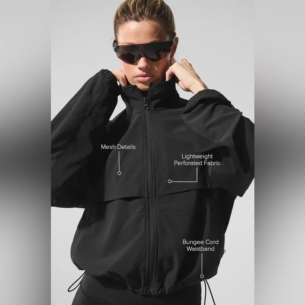 Alo Yoga Sport Star Full Zip Jacket Black S